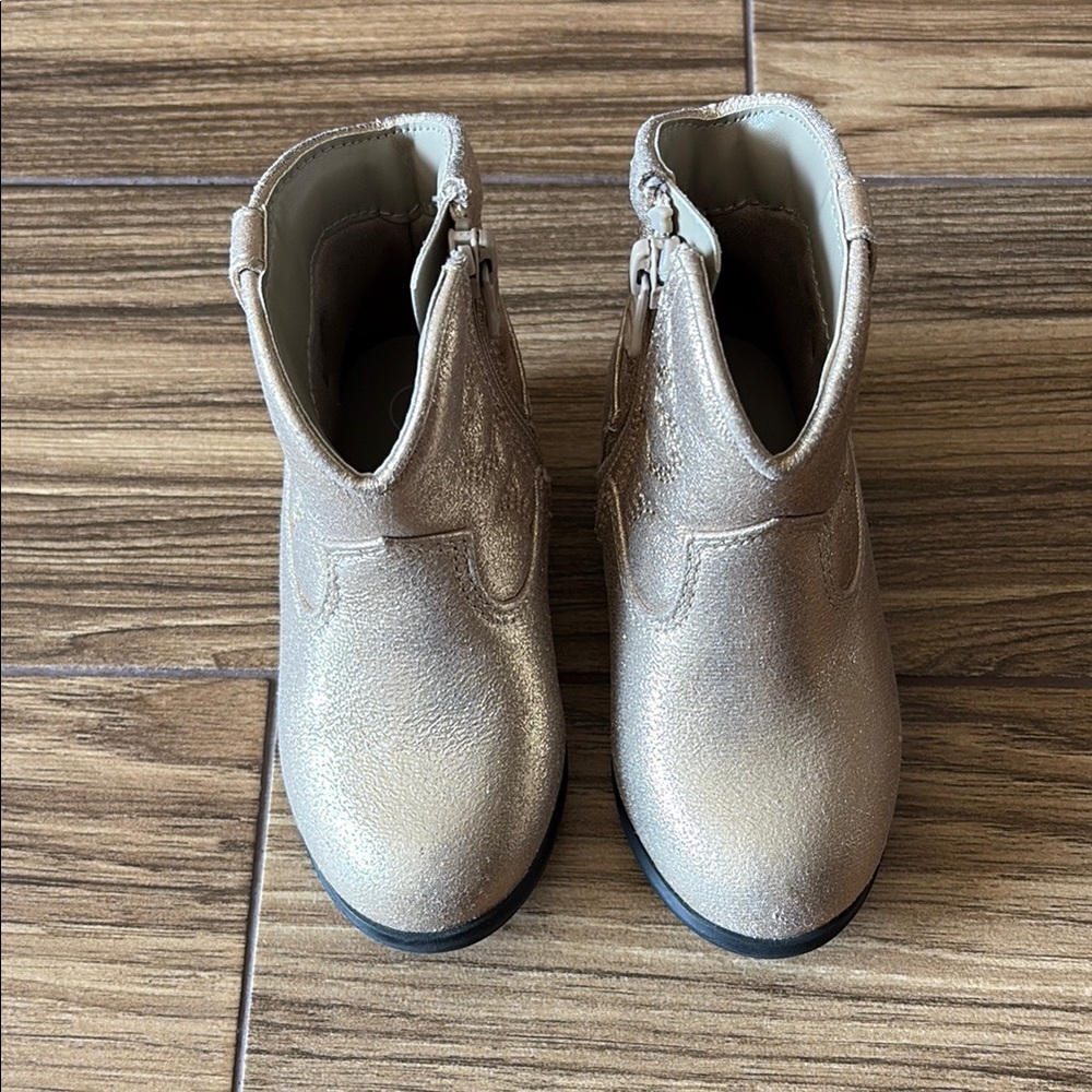 Toddler Girl Gold Ankle Boots